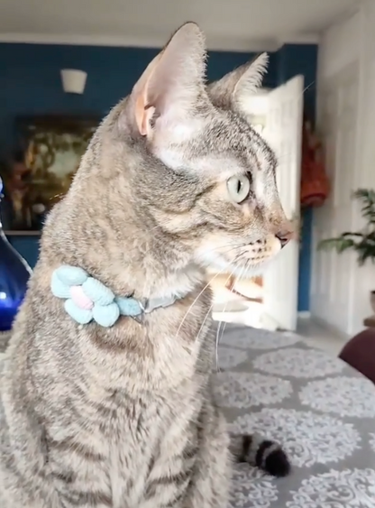 Collar para mascota con flor y campana
